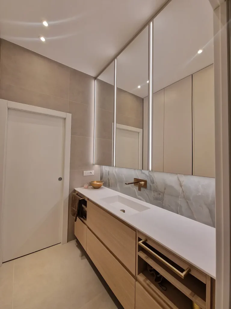Bagno su misura corian legno