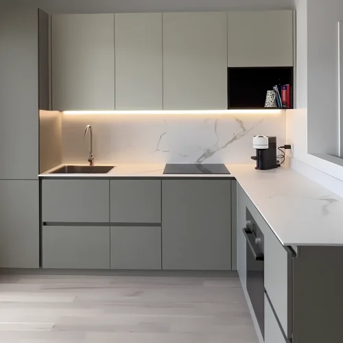 cucina angolare verde foresta