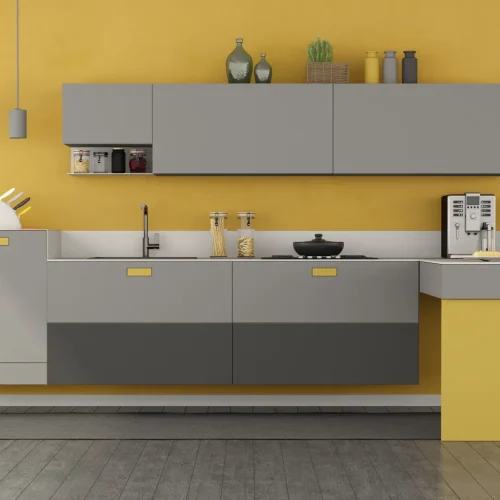 cucina isola a muro