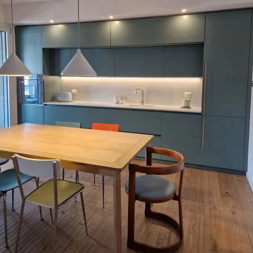 cucina moderna milano blu verde